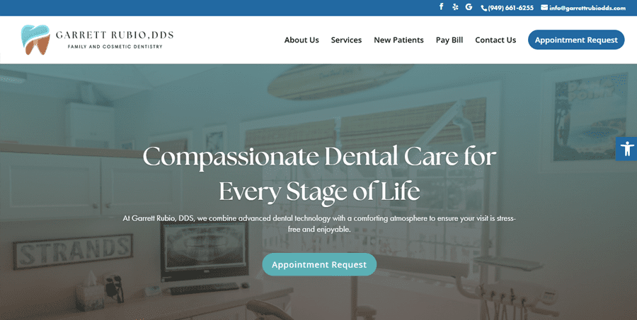 Dental care landing page template